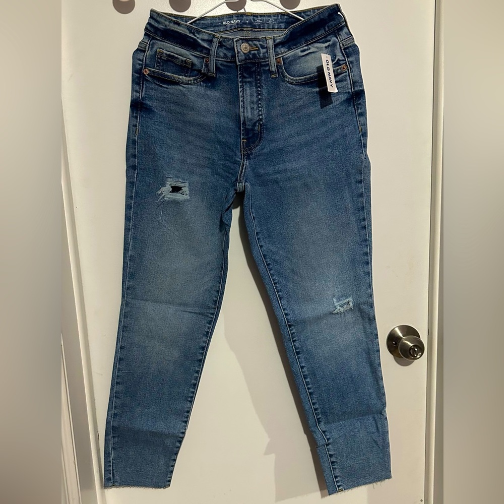 High-waisted OG straight Ripped Cut-Off Ankle jeans